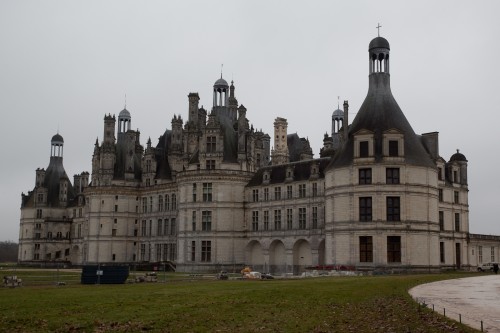 Back side of Chateau Chambord, but moat is under construction
