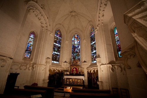 Chapel with stained glass windows