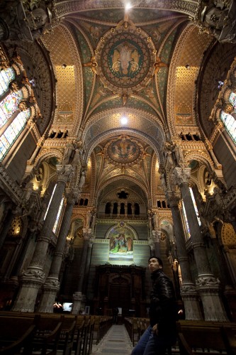 FourviÃ¨re Basilica, inside. I like my posing.