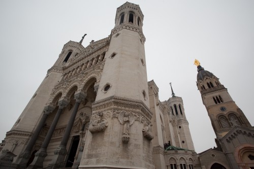 FourviÃ¨re Basilica, exterior, side.