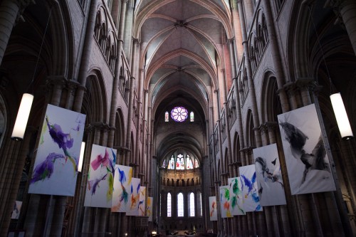 St. Jean Cathedral, which looks like an art museum with all the modern art on display...